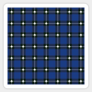 Plaid Dark Blue Spade Sticker